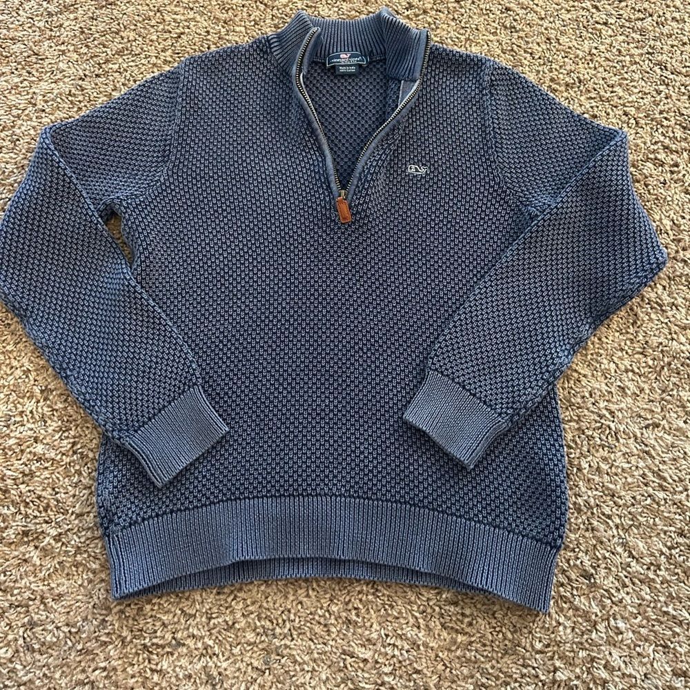 Women’s 1/4 zip sweater 100 percent cotton medium fits small vineyard vines